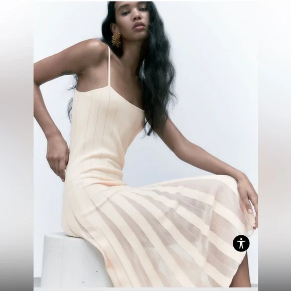 Zara | Dresses | Zara Pleated Knit Dress | Poshmark